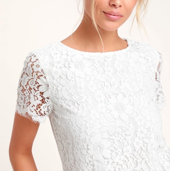 Lulus Classic Tale White Lace top - Picture 2 of 7